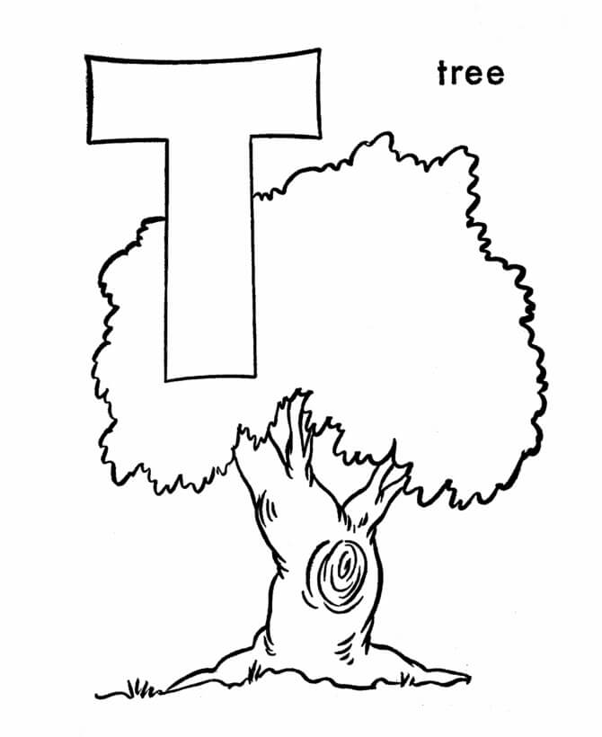 Tree Letter T 1 Coloring Game Tree Letter T 1