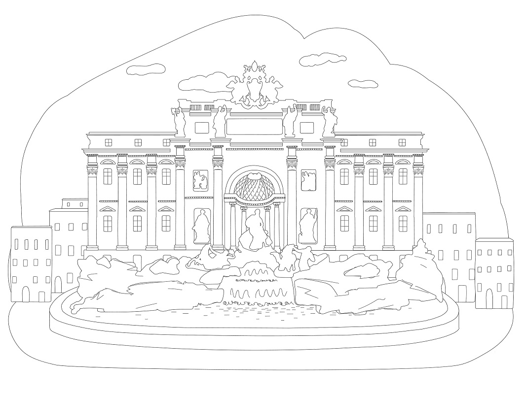 Trevi Fountain Coloring Game Trevi Fountain