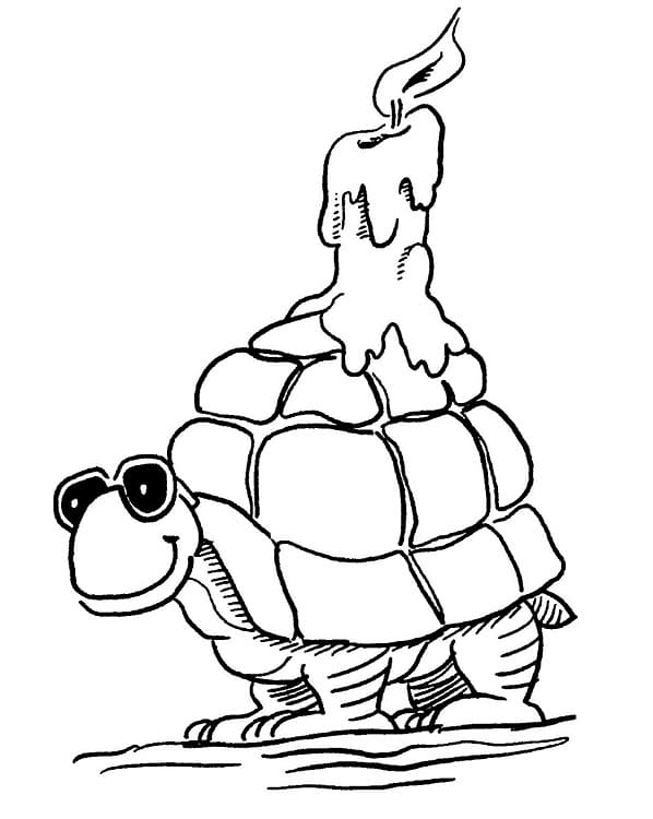 Turtle With Candle Coloring Game Turtle With Candle