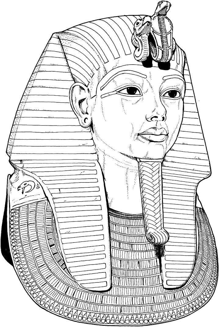 Tutankhamun Death Mask Coloring Game Tutankhamun Death Mask