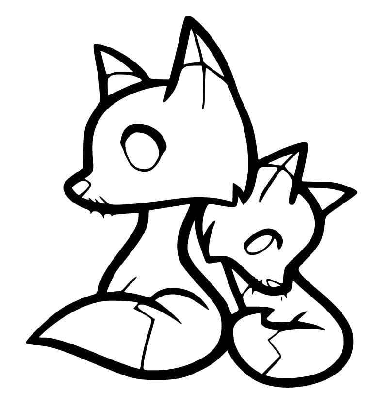 Two Cute Foxes Coloring Game Two Cute Foxes