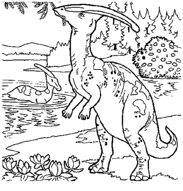 Two Parasaurolophus Coloring Game Two Parasaurolophus