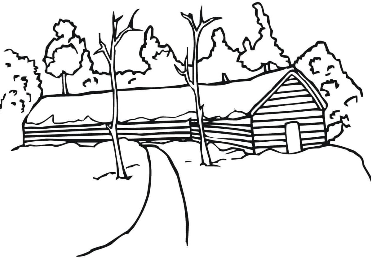 Typical Swedish Red Rural House Coloring Game Typical Swedish Red Rural House