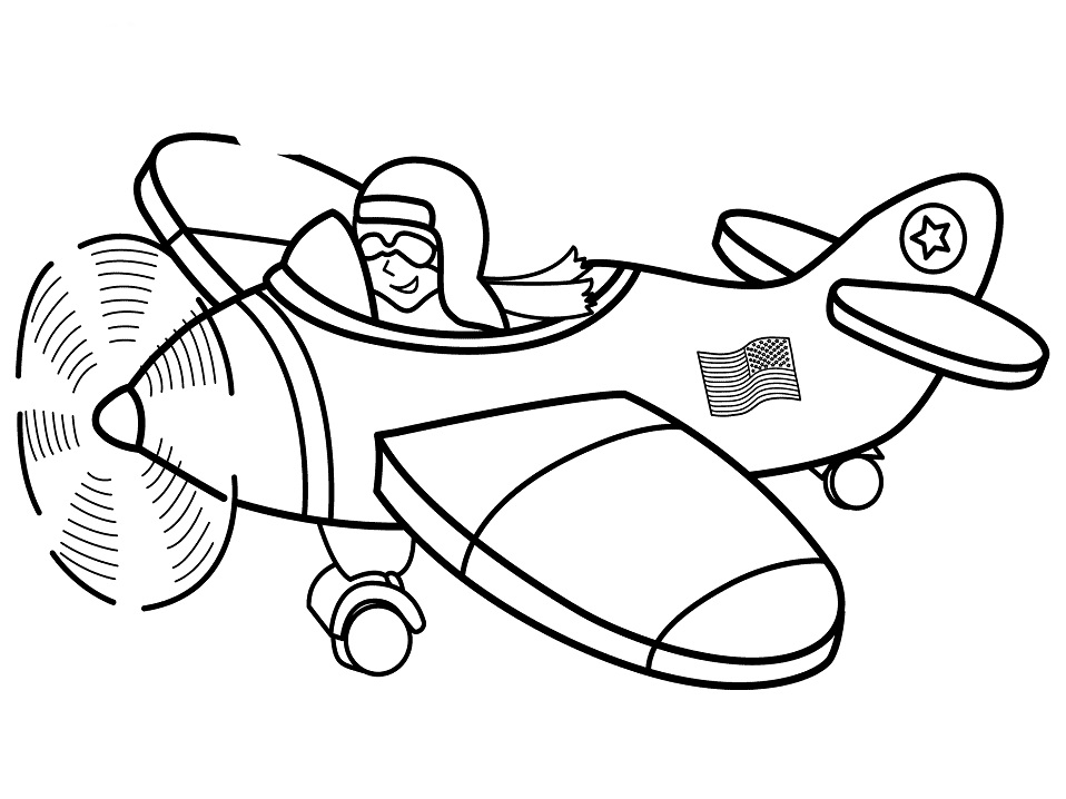 US Pilot coloring page