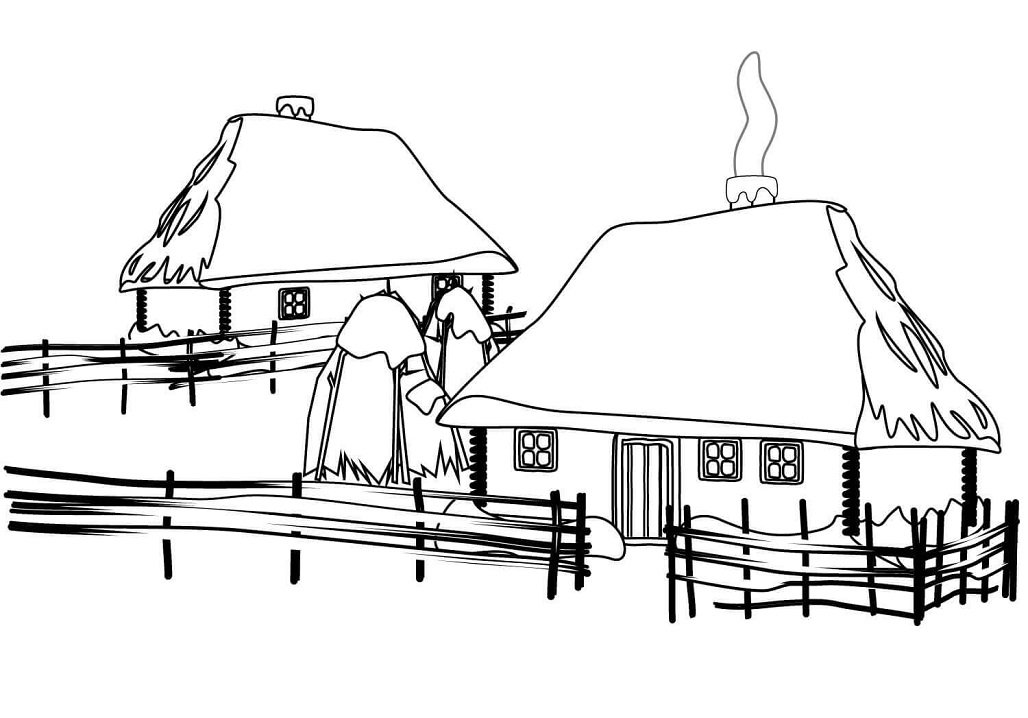 Ukrainian Traditional House Coloring Game Ukrainian Traditional House