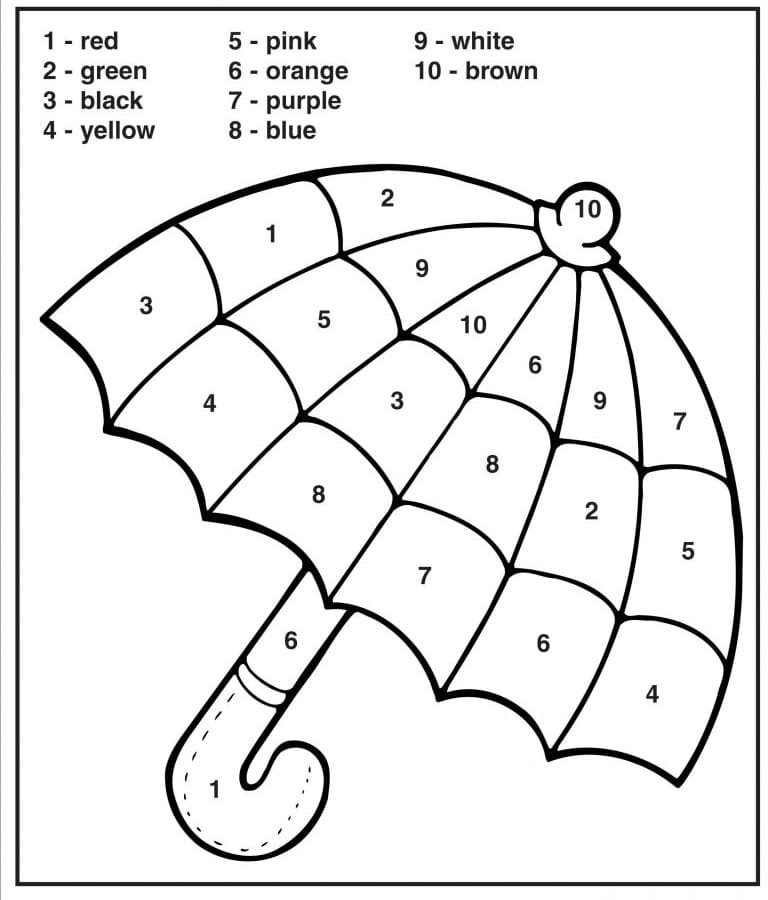 Umbrella Color by Number