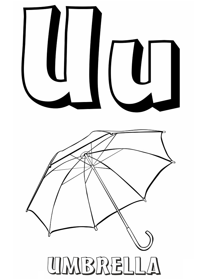 Umbrella Letter U 1 Coloring Game Umbrella Letter U 1