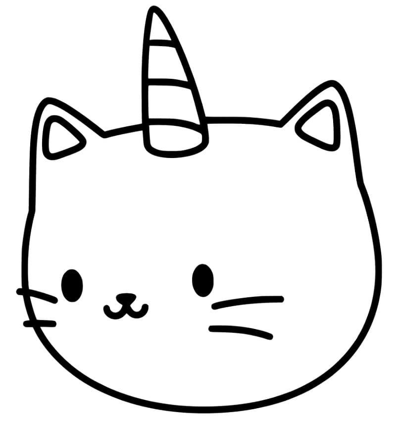 Unicorn Cat Face Coloring Game Unicorn Cat Face