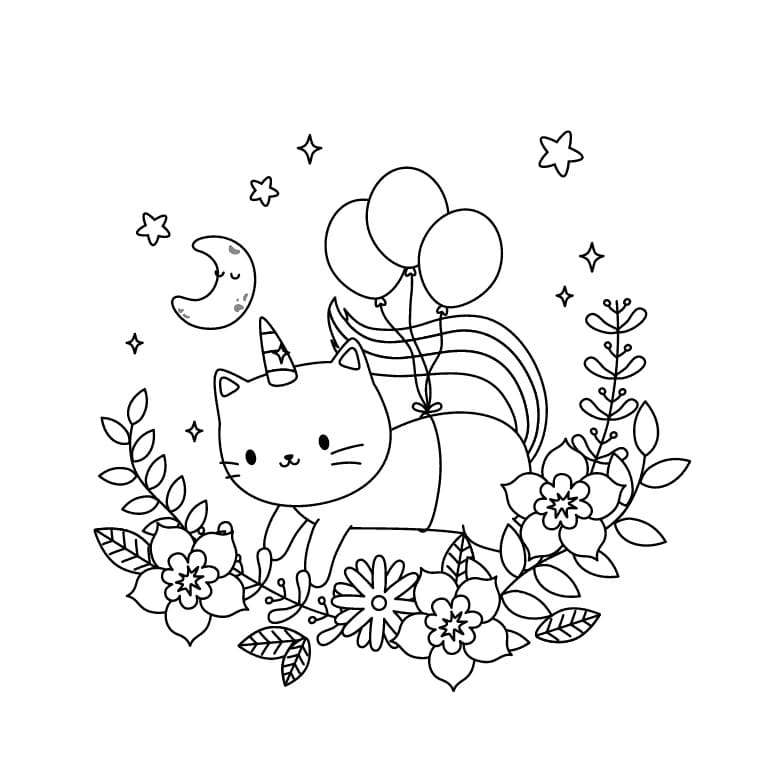 Unicorn Cat Free Coloring Game Unicorn Cat Free