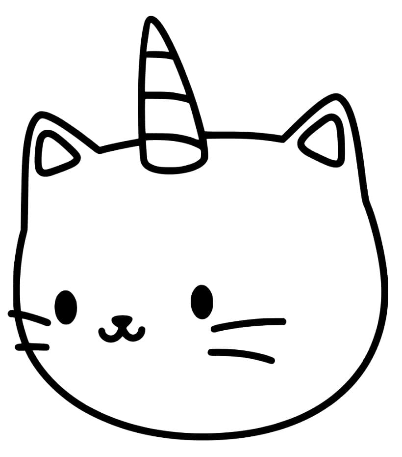 Unicorn Cat Head Coloring Game Unicorn Cat Head
