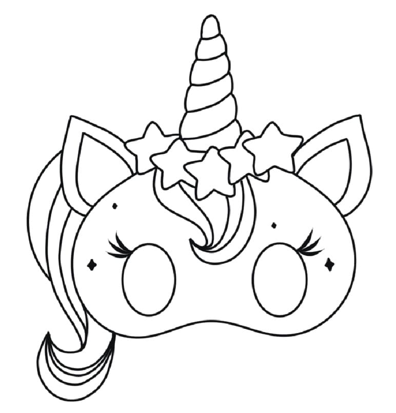 Unicorn Cat Mask Coloring Game Unicorn Cat Mask