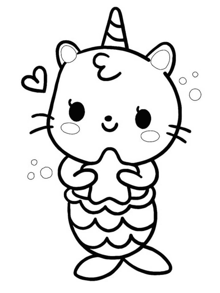 Unicorn Cat Mermaid Coloring Game Unicorn Cat Mermaid