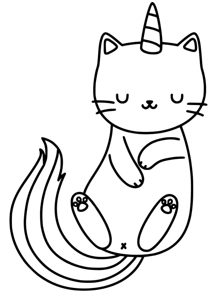 Sleeping Unicorn Cat Coloring - Play Free Coloring Game Online