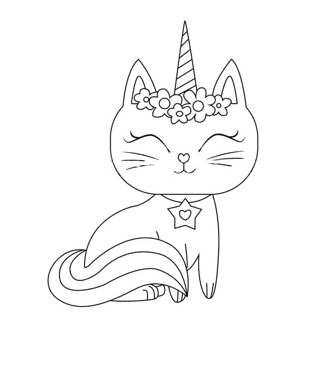 Unicorn Cat Smiling Coloring Game Unicorn Cat Smiling