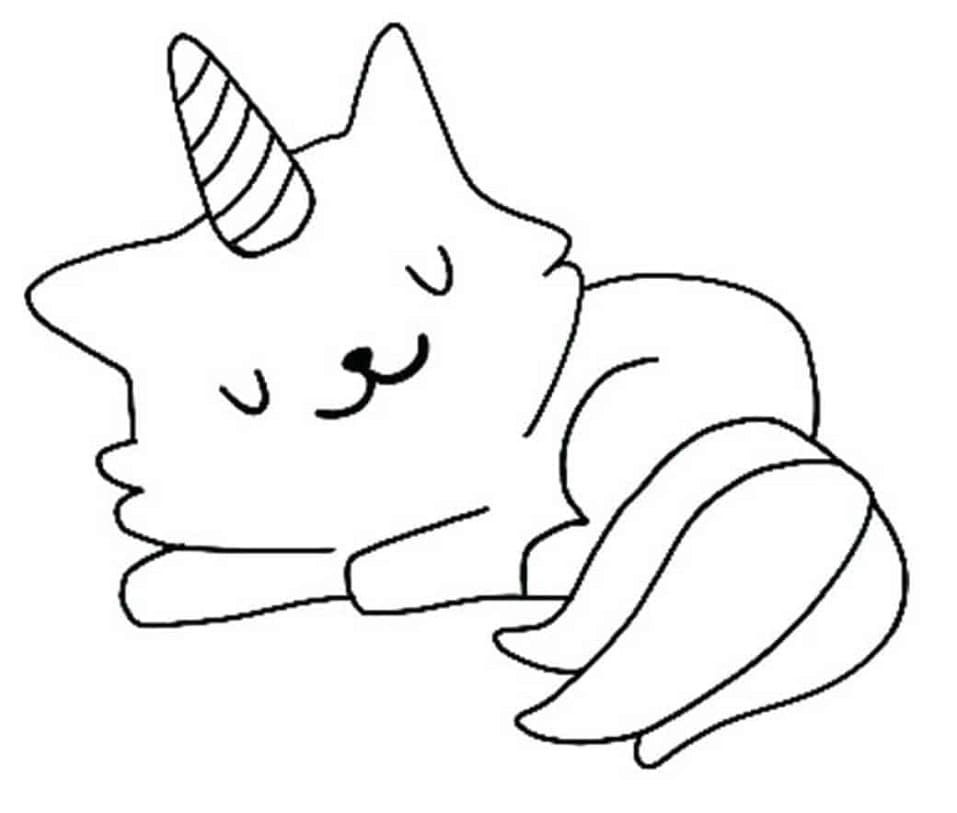 Unicorn Cat is Sleeping Coloring Game Unicorn Cat is Sleeping