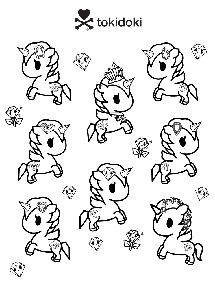 Unicorno Gems Tokidoki Coloring Game Unicorno Gems Tokidoki