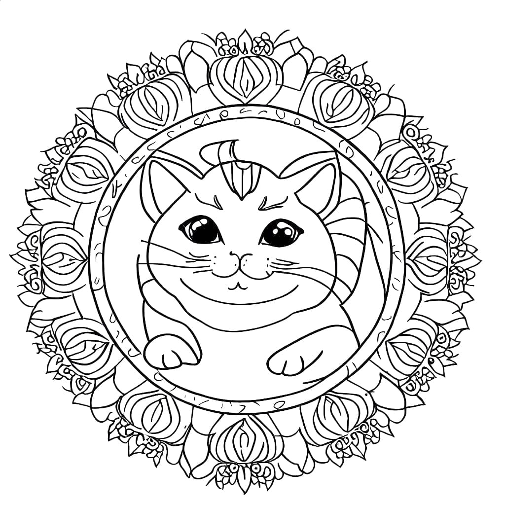 VEry Beautiful Cat Mandala Coloring Game VEry Beautiful Cat Mandala