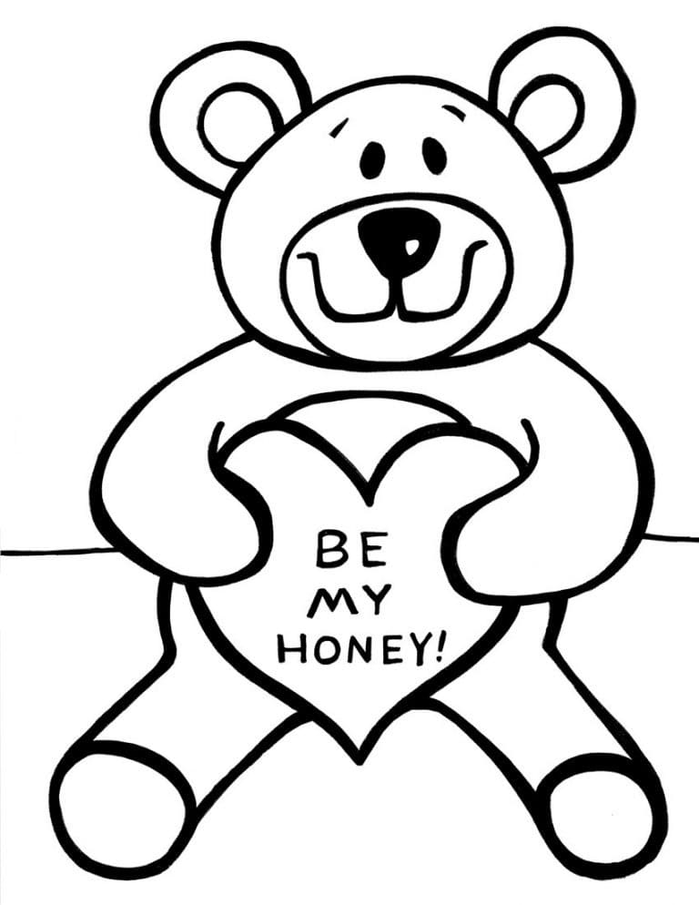 Valentine Teddy Bear Coloring Game Valentine Teddy Bear
