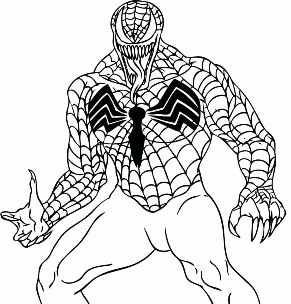 Venom caught Spiderman Coloring - Play Free Coloring Game Online