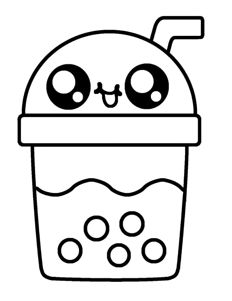 Kawaii Boba Tea Coloring - Play Free Coloring Game Online