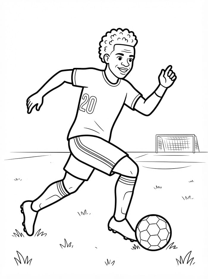 Vinícius Júnior with Soccer Ball coloring game