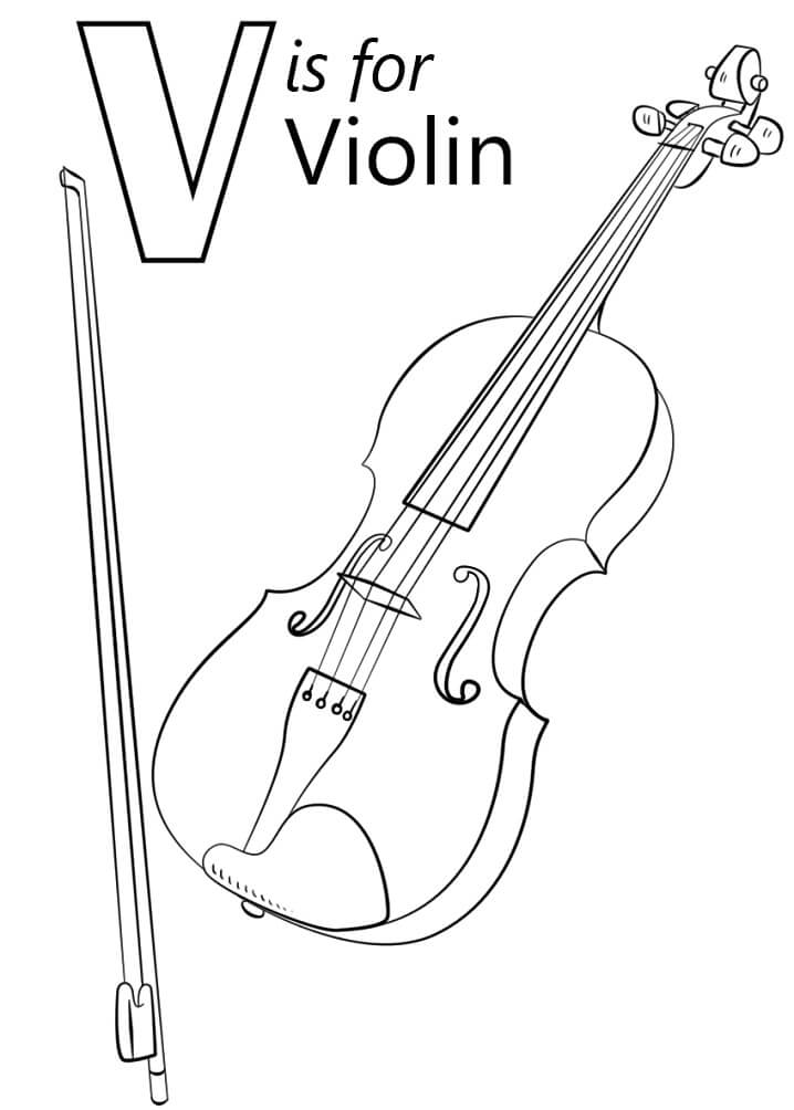 Violin Letter V Coloring Game Violin Letter V