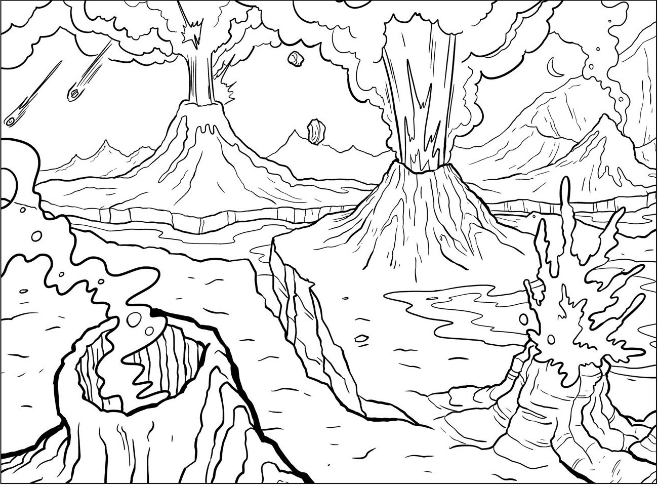 Volcanos Eruption Coloring Game Volcanos Eruption