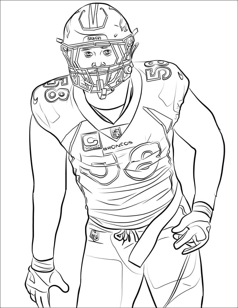 Von Miller Football Player Coloring Game Von Miller Football Player