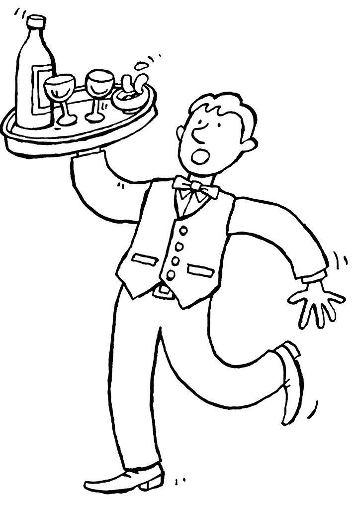 Waiter Coloring - Play Free Coloring Game Online