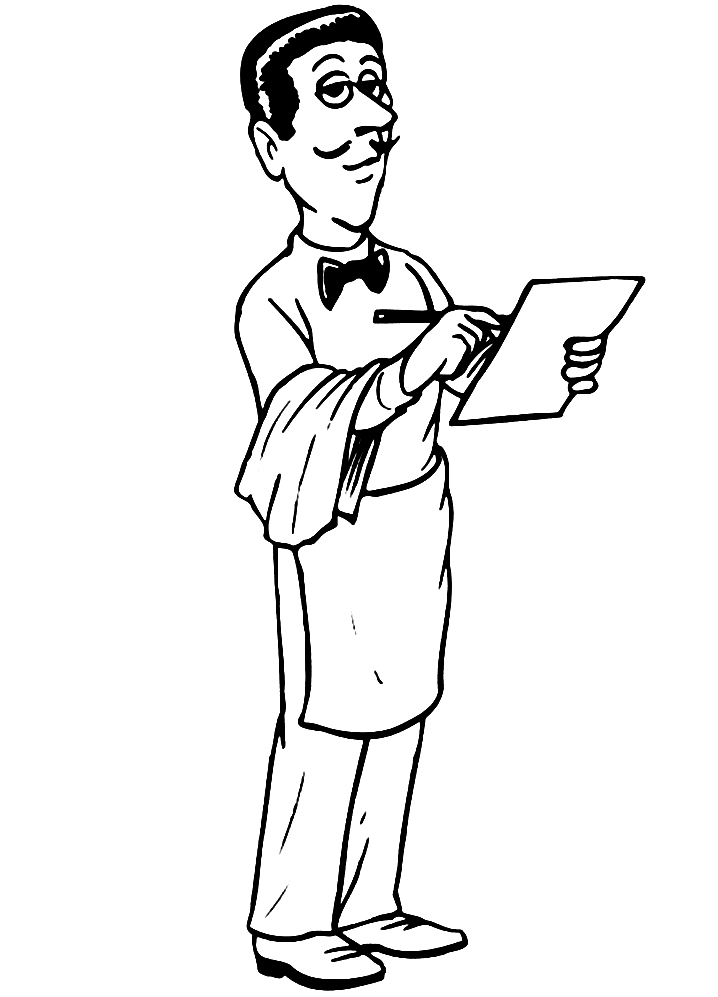 Waiter with Orders List