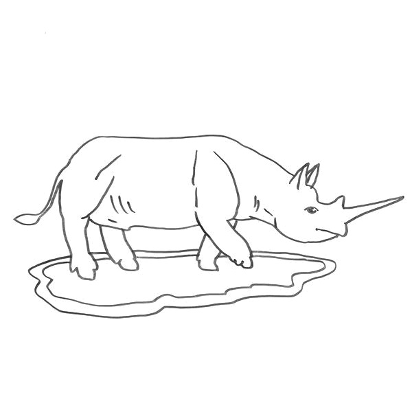 Walking Rhino Coloring Game Walking Rhino