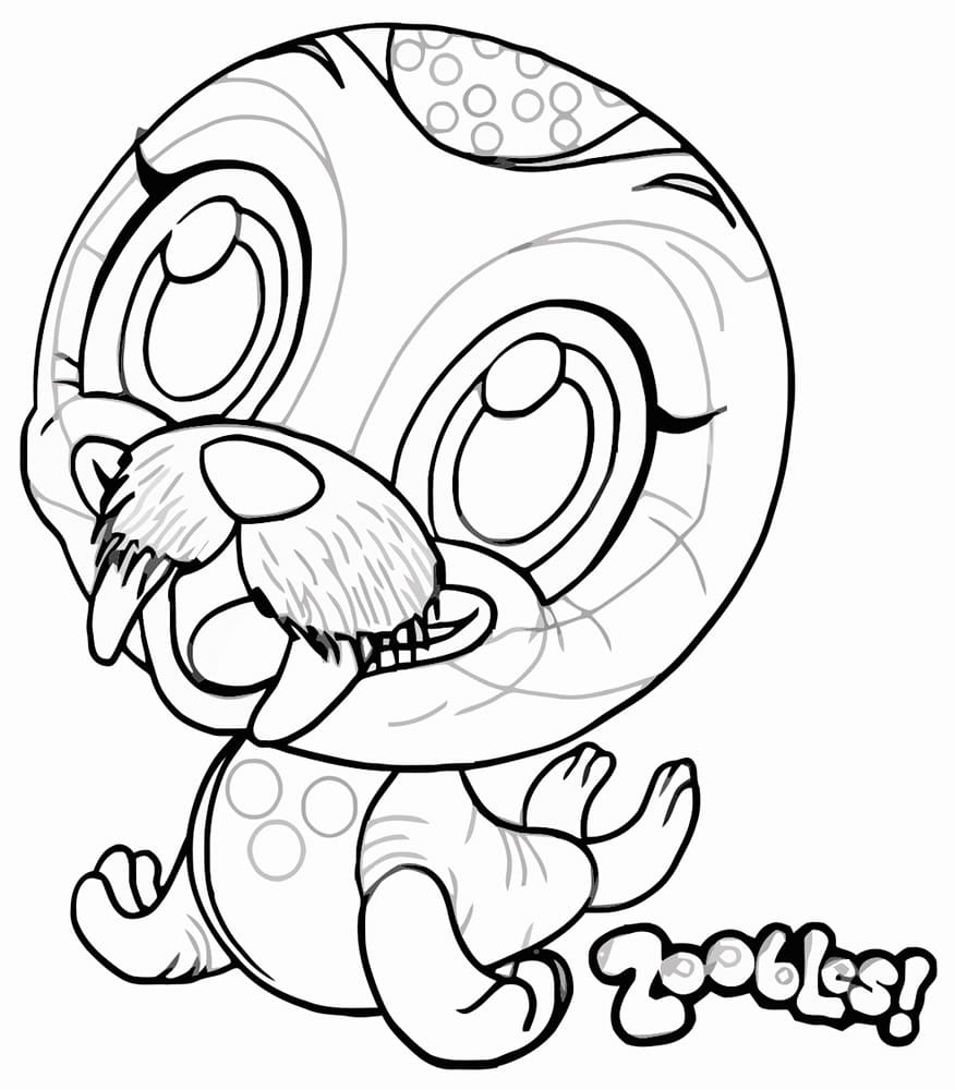 Walrus from Zoobles Coloring Game Walrus from Zoobles