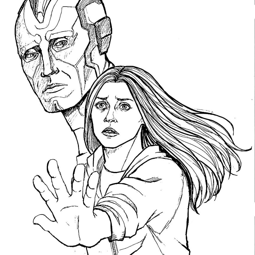 Wanda and Vision Coloring Game Wanda and Vision