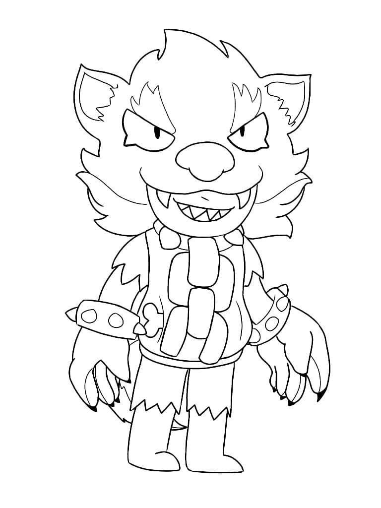 Werewolf Leon Brawl Stars 1 Coloring Game Werewolf Leon Brawl Stars 1