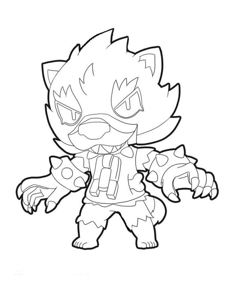 Werewolf Leon Brawl Stars Coloring Game Werewolf Leon Brawl Stars