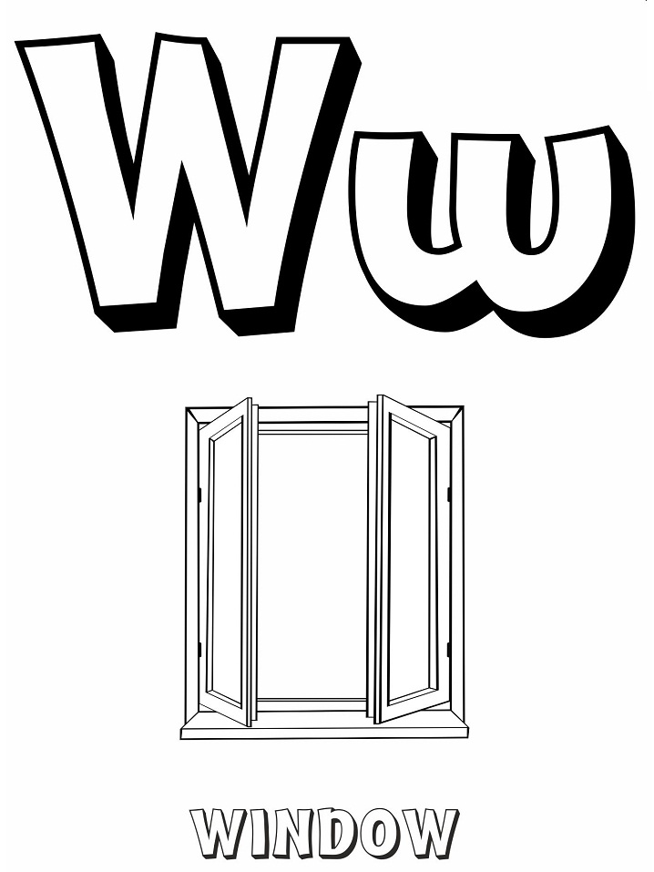 Window Letter W Coloring Game Window Letter W