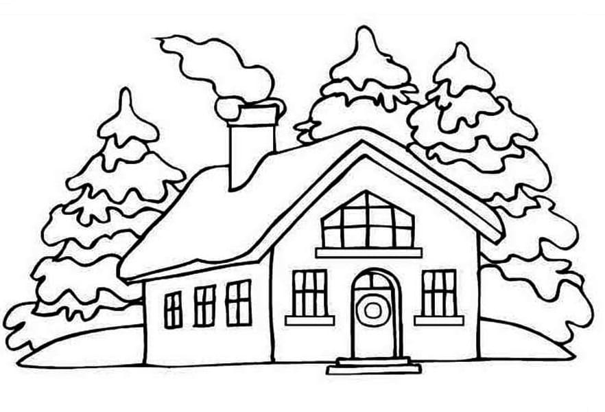 Winter House Coloring Game Winter House