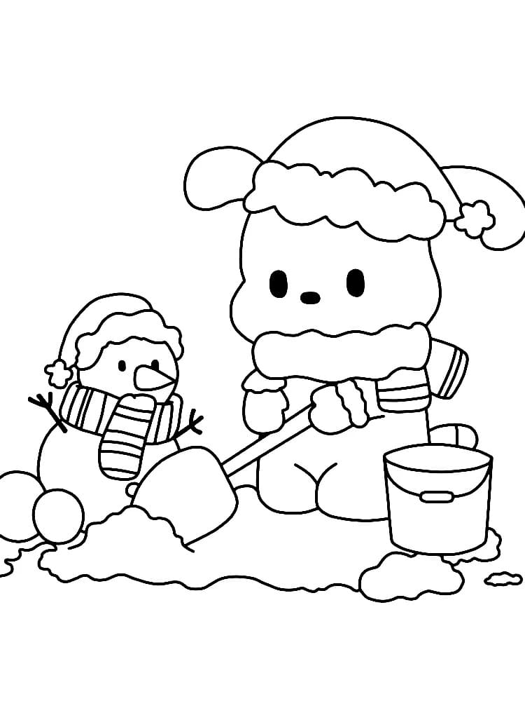 Winter Pochacco Coloring Game Winter Pochacco