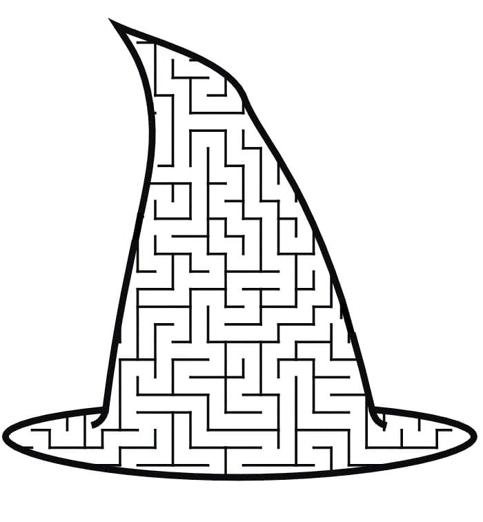 Witch Hat Maze Coloring Game Witch Hat Maze