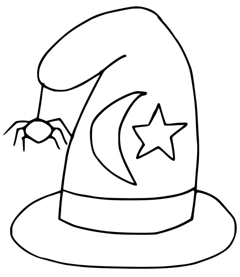 Witch Hat with Spider Coloring Game Witch Hat with Spider