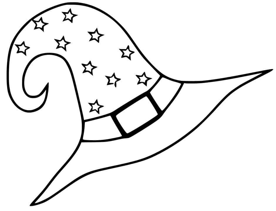 Witch Hat with Stars Coloring Game Witch Hat with Stars