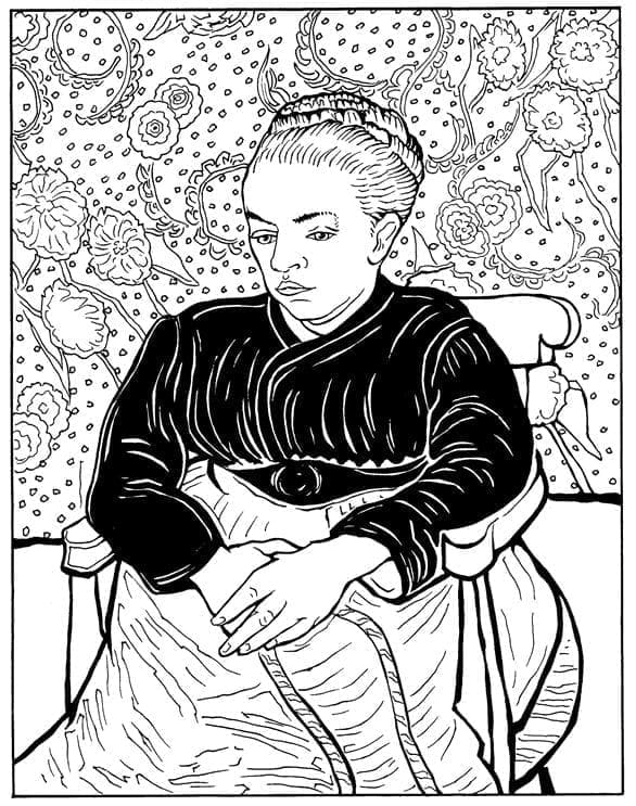 Woman Rocking a Cradle Vincent Van Gogh Coloring Game Woman Rocking a Cradle Vincent Van Gogh