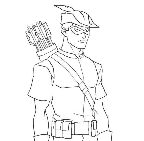 Young Green Arrow Coloring Game Young Green Arrow