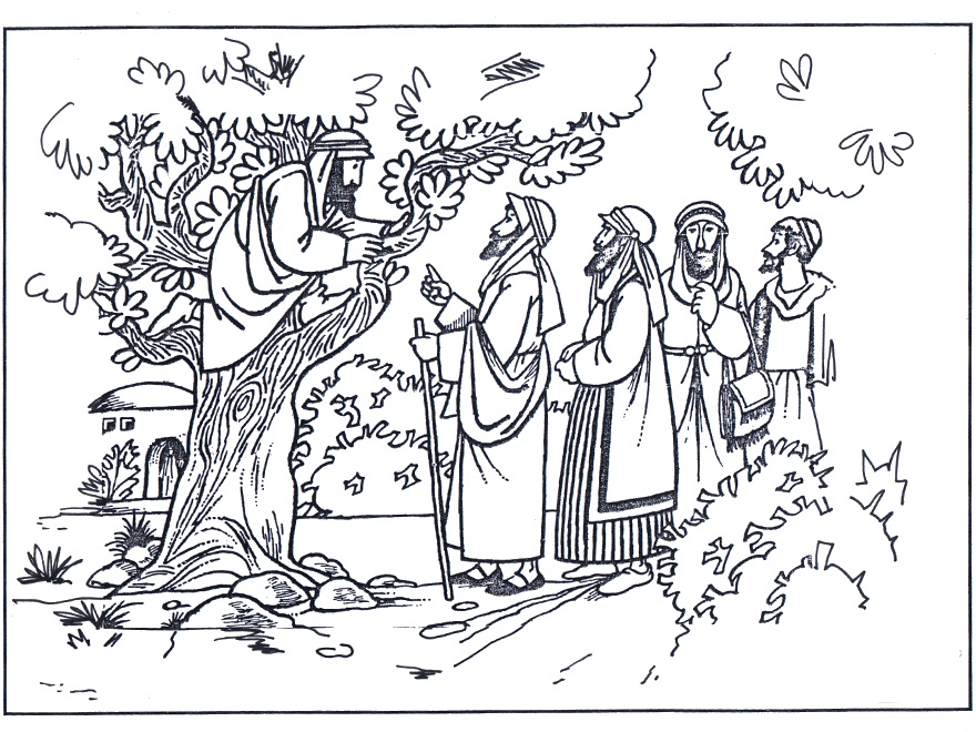 Jesus Meets Zacchaeus 1 Coloring - Play Free Coloring Game Online