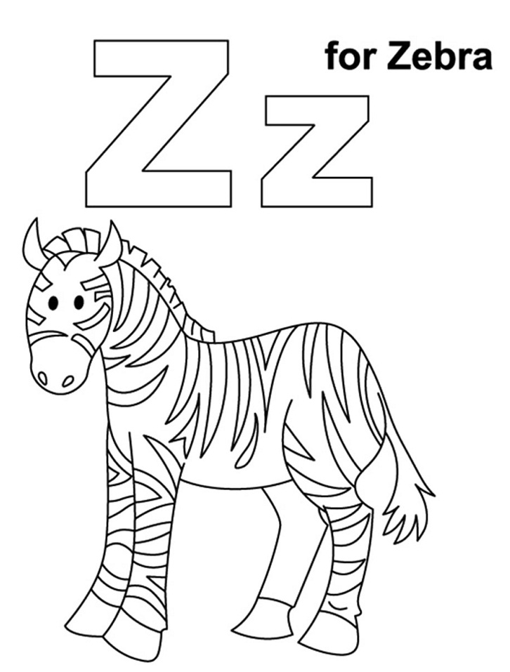 Zebra Letter Z 1 Coloring Game Zebra Letter Z 1