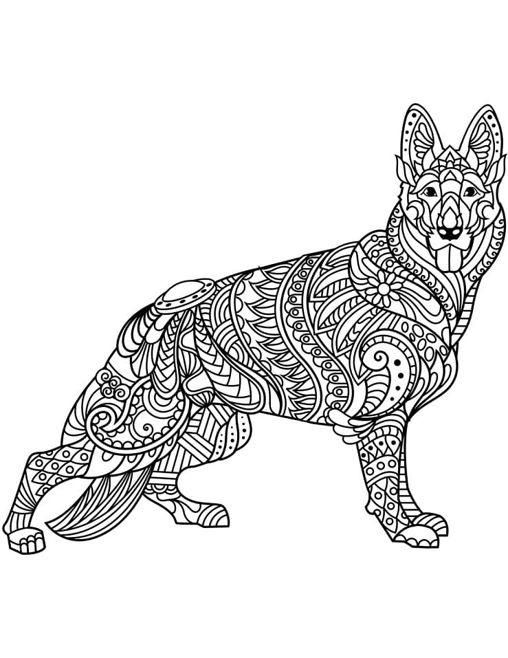 Zentangle German Shepherd Coloring Game Zentangle German Shepherd