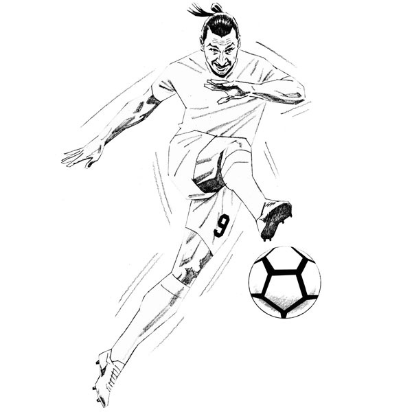 Zlatan Ibrahimovic 6 Coloring - Play Free Coloring Game Online