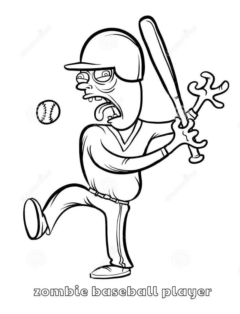 Zombie Baseball Player Coloring Game Zombie Baseball Player