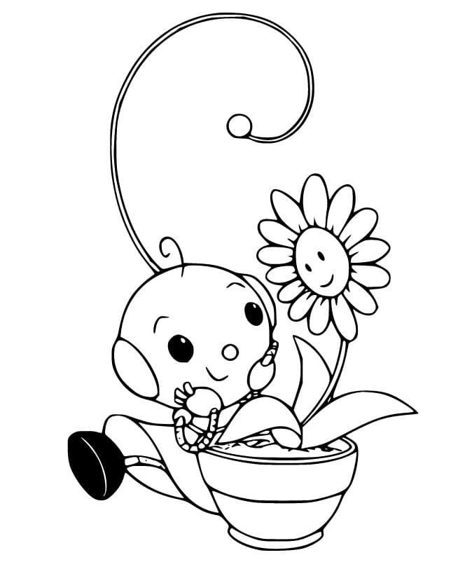 Zowie Polie and Cute Flower Coloring Game Zowie Polie and Cute Flower
