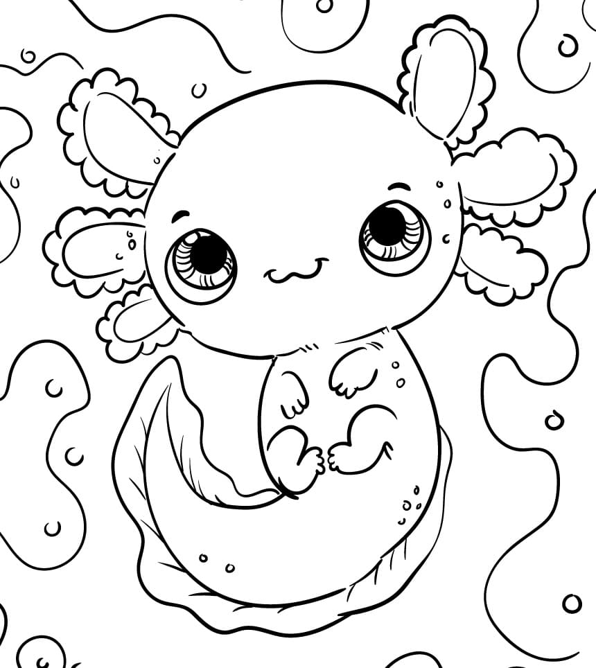 Baby Cute Axolotl Coloring Game Baby Cute Axolotl